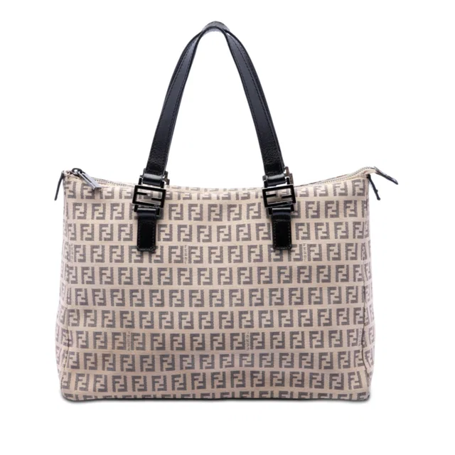 Beige Fendi Zucchino Canvas Tote in Beige Canvas from Designer Revival