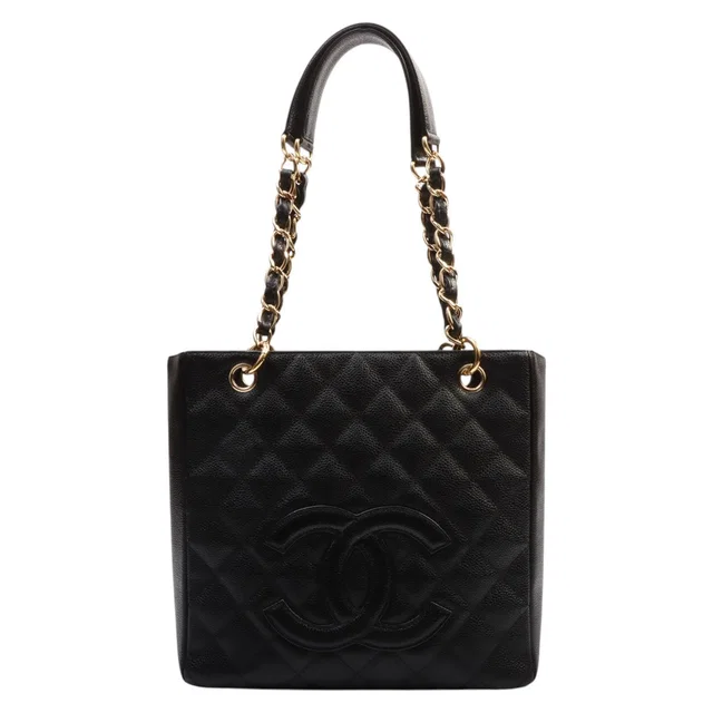 Chanel Circa 2004 Caviar Skin PST Tote Bag, Black in Black Caviar leather from VINTAGE QOO TOKYO