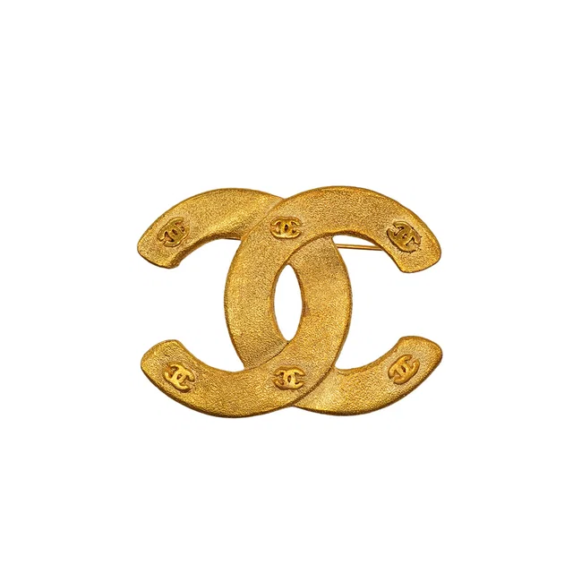 Chanel Vintage Cocomark Brooch Gold Accessory 29 in Gold from Luxury Promise