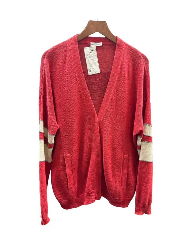 Brunello Cucinelli Open-front cardigan Red Size: S in Red Cotton from Oxfam Online Shop