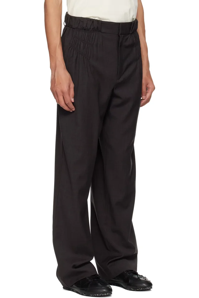 Kiko Kostadinov Brown Minna Gathered Trousers, photo 2 of 2 from SSENSE