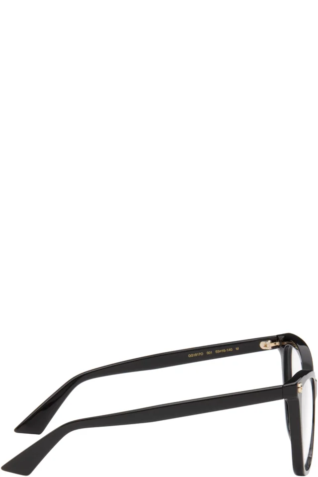 Gucci Black Light Acetate GG Cat Eye Glasses, photo 2 of 4 from SSENSE
