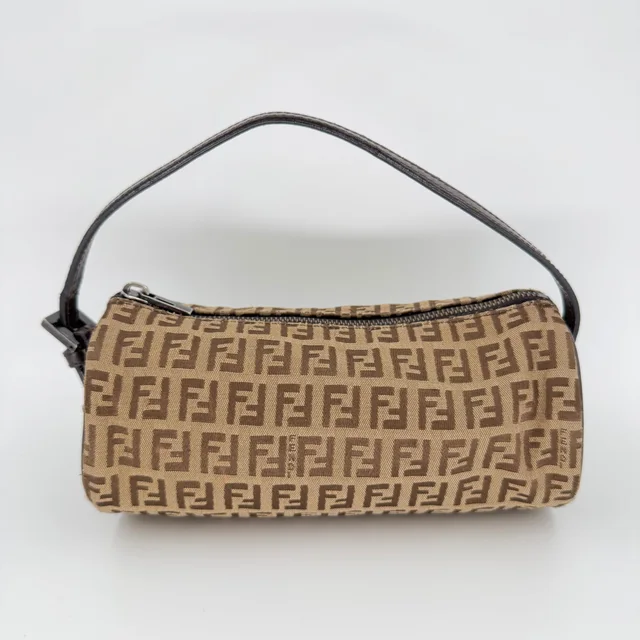 Fendi Brown Shoulder Bag with Signature Monogram in Brown Leather from SparklesnDreams
