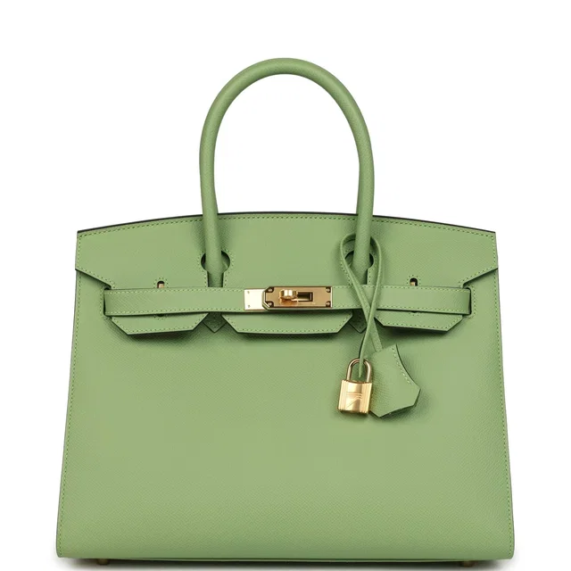 Hermès Birkin Sellier 30 Vert Criquet Epsom Gold Hardware in Green Epsom leather from Madison Avenue Couture