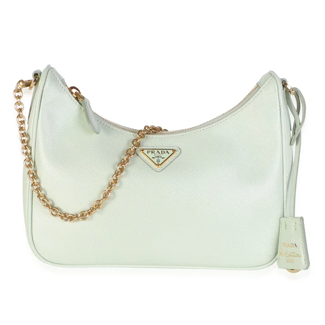 Prada Acqua Green Saffiano Re-Edition 2005 Bag in Green Saffiano leather from myGemma