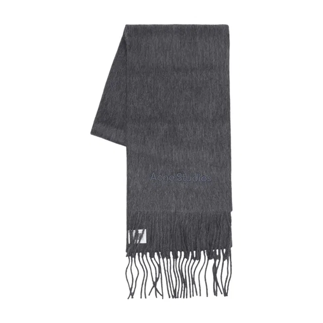 Acne Studios Wool Scarf — Gray Scarfs in Grey Wool from HEWI