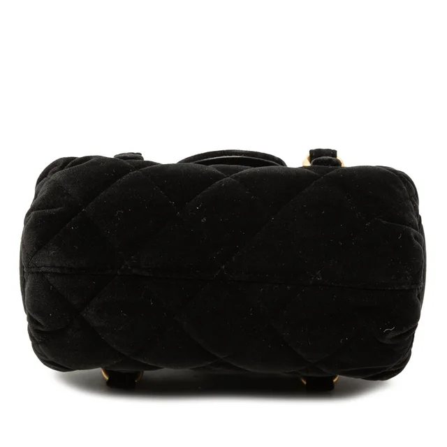 Black Chanel Mini Quilted Velvet Top Handle Flap Satchel in Black Velvet from Designer Revival, photo 2 of 2