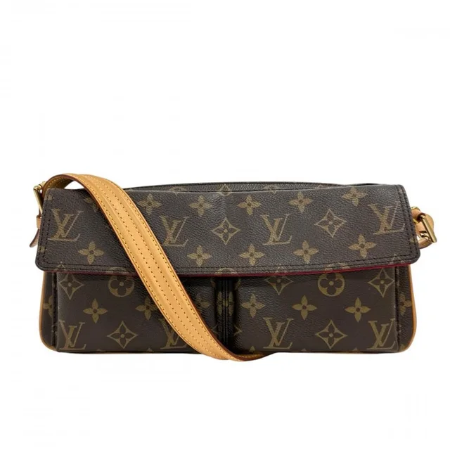Louis Vuitton Viva-Cite MM Shoulder Bag Monogram Canvas Brown Gold in Brown Coated canvas from The Reluxe