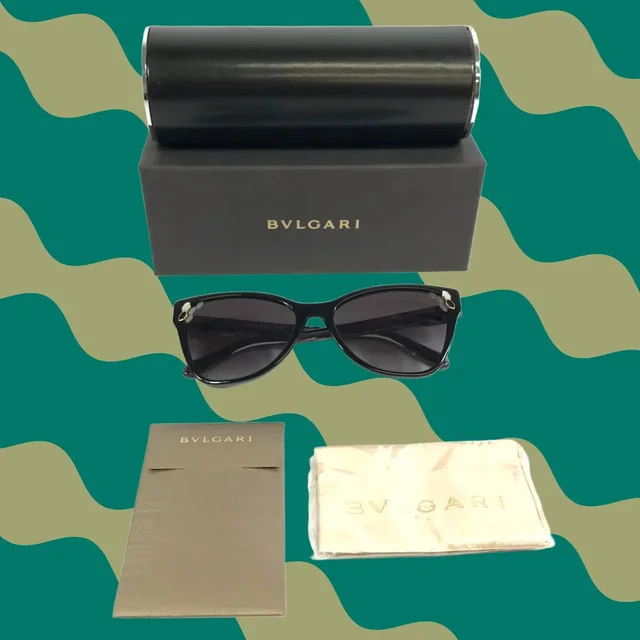 Bvlgari Sunglasses Women 8208 501/8g Cat Eye Designer Black Gold Frames Gradient Gray Lenses in multicolor from Grailed
