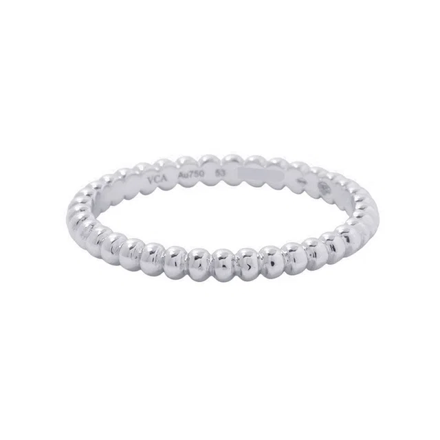 Van Cleef & Arpels Perlée GoldPearl Ring Size Small/53/#13VCARPJME53/VCARPJME00 18K White Gold in White from GALLERY RARE