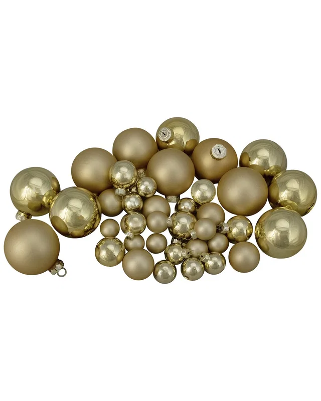 Northlight 40ct Glass 2-Finish Christmas Ball Ornaments, image 1 of 1 from Rue La La