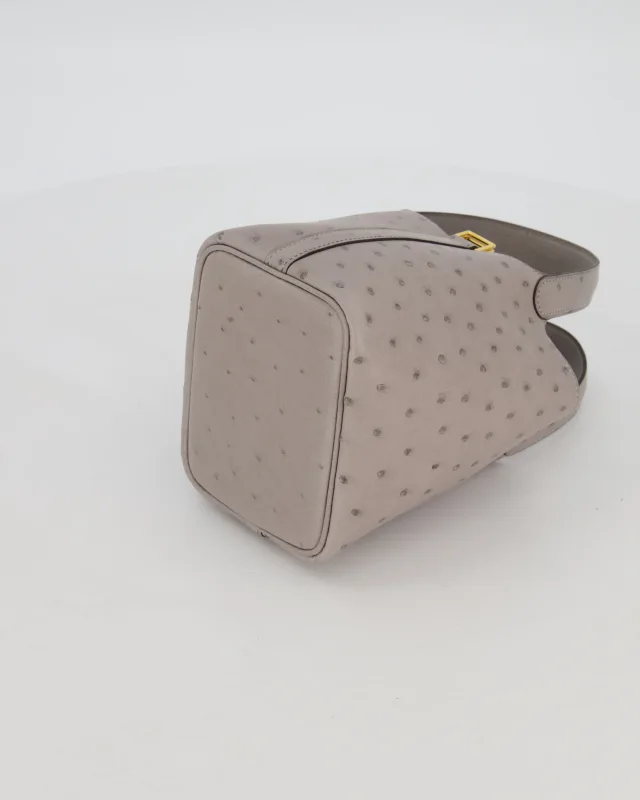 HOT* Hermès Micro Picotin Lock Bag in Grey Ostrich from Sellier, photo 13 of 13