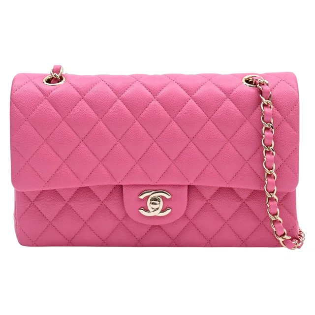 Chanel 2019年頃製 キャビアスキンクラシックフラップチェーンバッグ25cm ピンク from VINTAGE QOO TOKYO