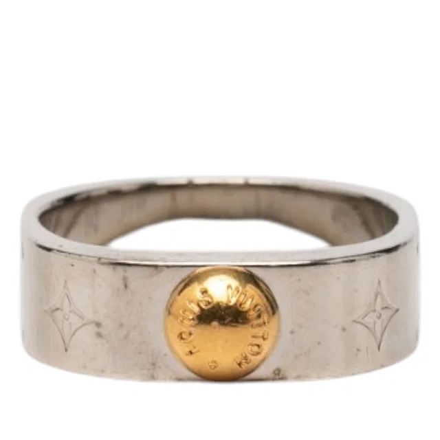 Silver Louis Vuitton Brass Nanogram Ring in Silver from Designer Revival