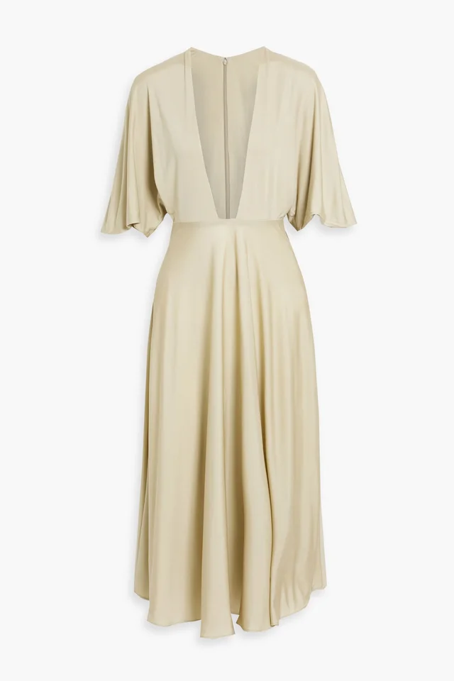 Valentino Garavani Silk-Jersey Midi Dress in Green from THE OUTNET, photo 1 of 1