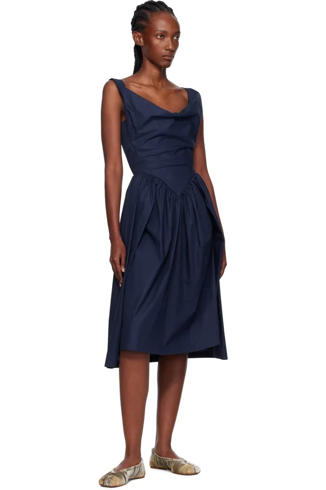 Vivienne Westwood Navy Sunday Midi Dress, photo 4 of 4 from SSENSE