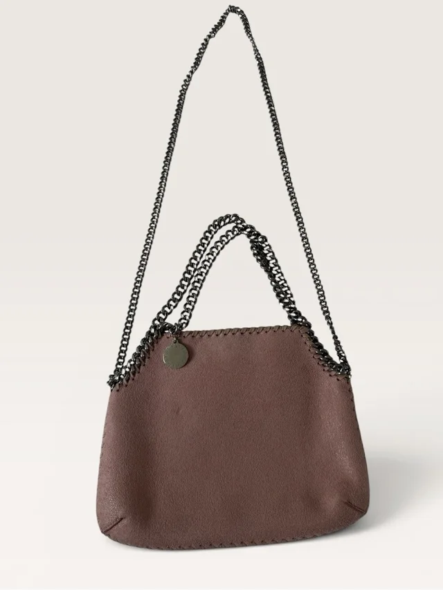 Stella McCartney Falabella Mini Fold Over Tote Pink Chain Crossbody in silver|gray|pink from Poshmark