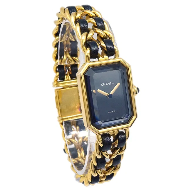 Chanel Premiere Watch Gold #XL in Gold Leather from AMORE Vintage Tokyo