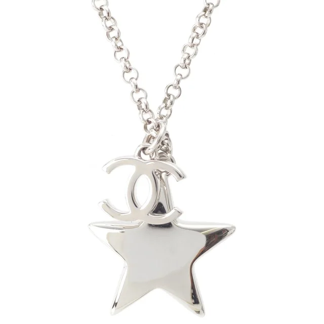 Chanel CC Logo Star Silver Necklace in Silver from The Reluxe