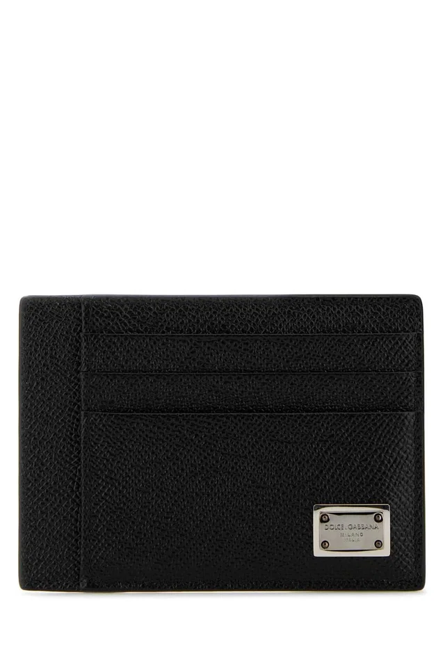 Dolce & Gabbana Saffiano Leather Card Case — Black Wallet in Black Saffiano leather from HEWI