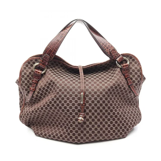 Celine Handbag Bitter Sweet Macadame Croco in Canvas from The Reluxe