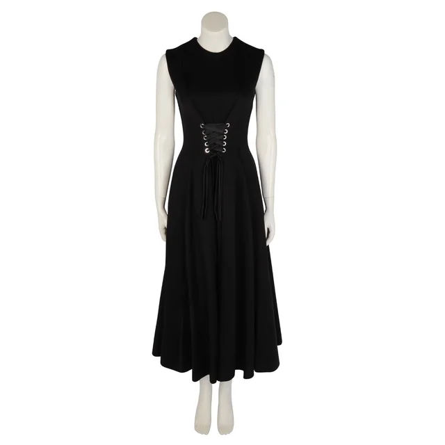 Alexander McQueen Cotton Jersey Corset Midi Dress IT 40 in Black from Blue Spinach