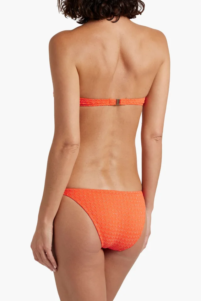 Melissa Odabash Alba Metallic Cloqué Bikini Briefs in Orange, photo 3 of 4 from THE OUTNET