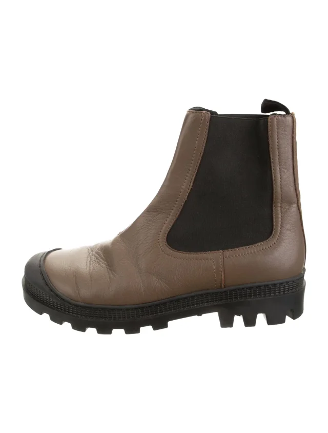 Loewe Leather Chelsea Boots in brown|red Leather from The RealReal