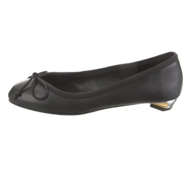 Alexander McQueen Leather Flats Ballet With Metallic 37.5 in black Leather from Poshmark