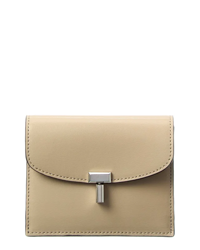 TOTEME T-Lock Fold-Over Small Leather Card Case, image 1 of 1 from Gilt