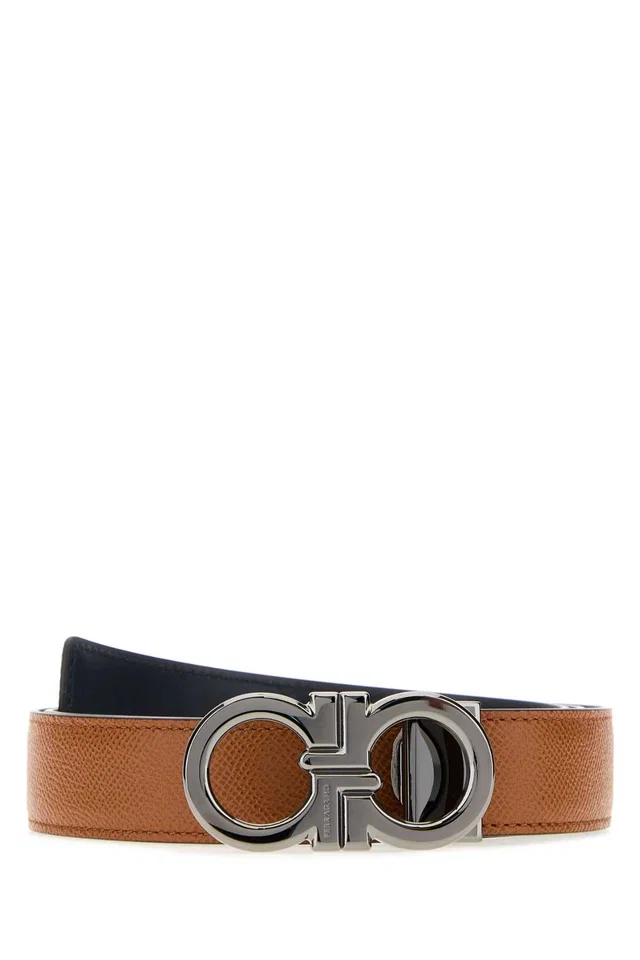 Ferragamo Adjus Belt — Brown in Brown Denim from HEWI