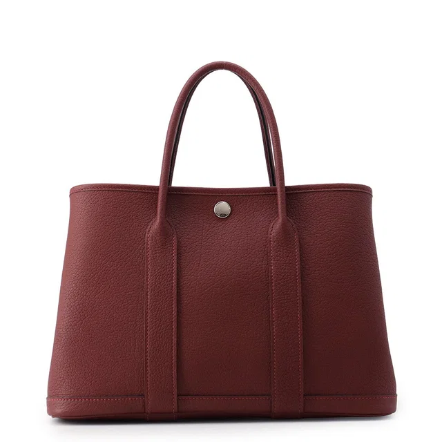 Hermès Garden Party Rouge H Negonda Leather Size TPM in Burgundy Leather from GALLERY RARE