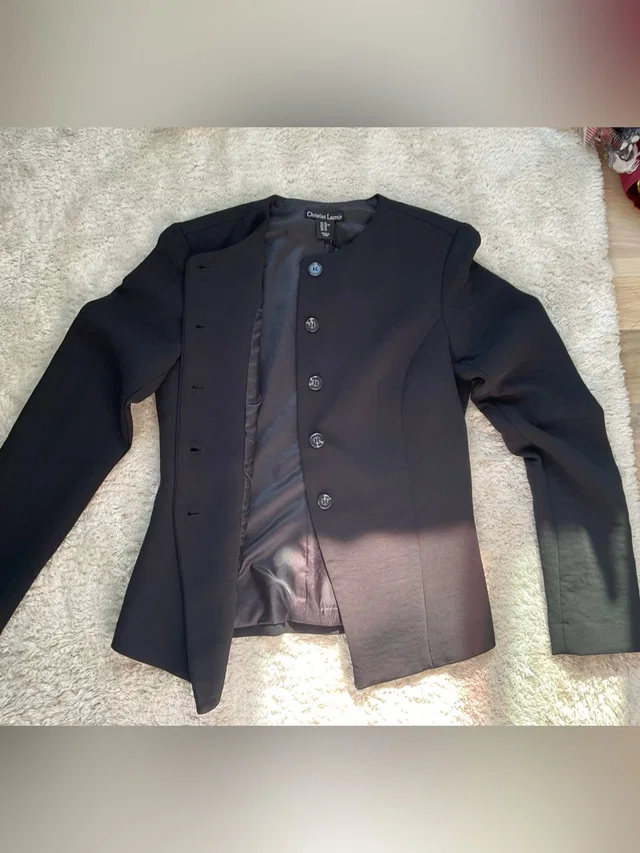 Christian Lacroix Labeled Jacket Interior in black Woven leather from Poshmark