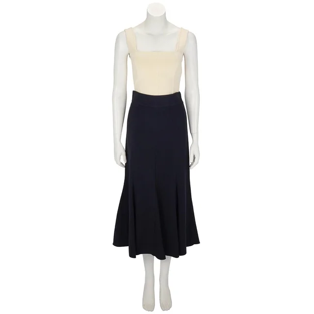 Chloé Gored Skirt FR 34 in Navy from Blue Spinach