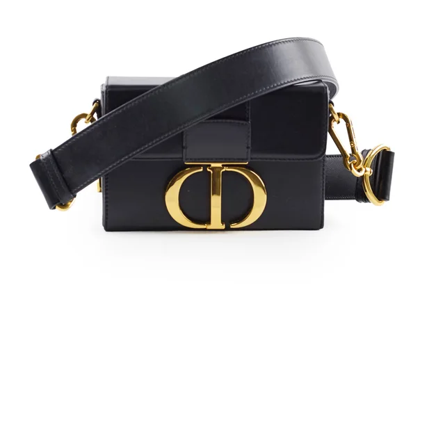 Dior 30 Montaigne Box Bag Black in Black Box leather from The Purse Affair