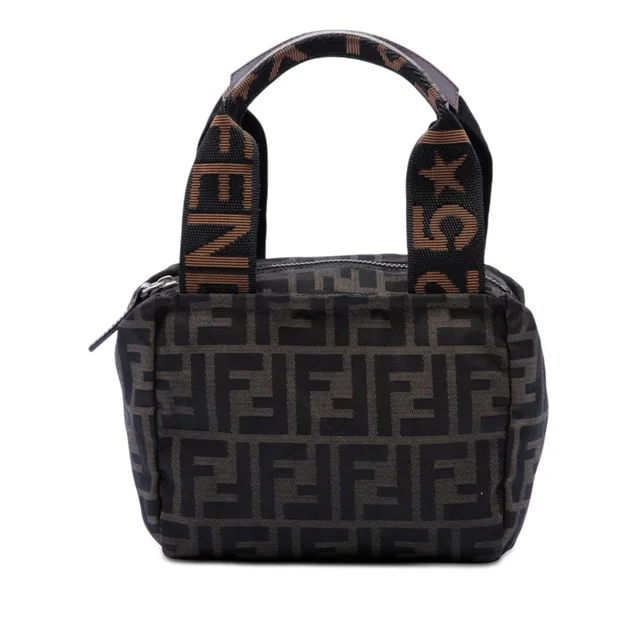 Brown Fendi Mini Zucca Canvas Handbag in Brown Canvas from Designer Revival