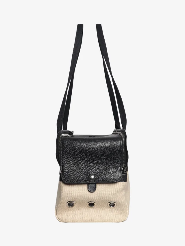 Hermès Black and beige Sac de Transport pet carrier in Black Canvas from Sign of the Times, photo 2 of 8