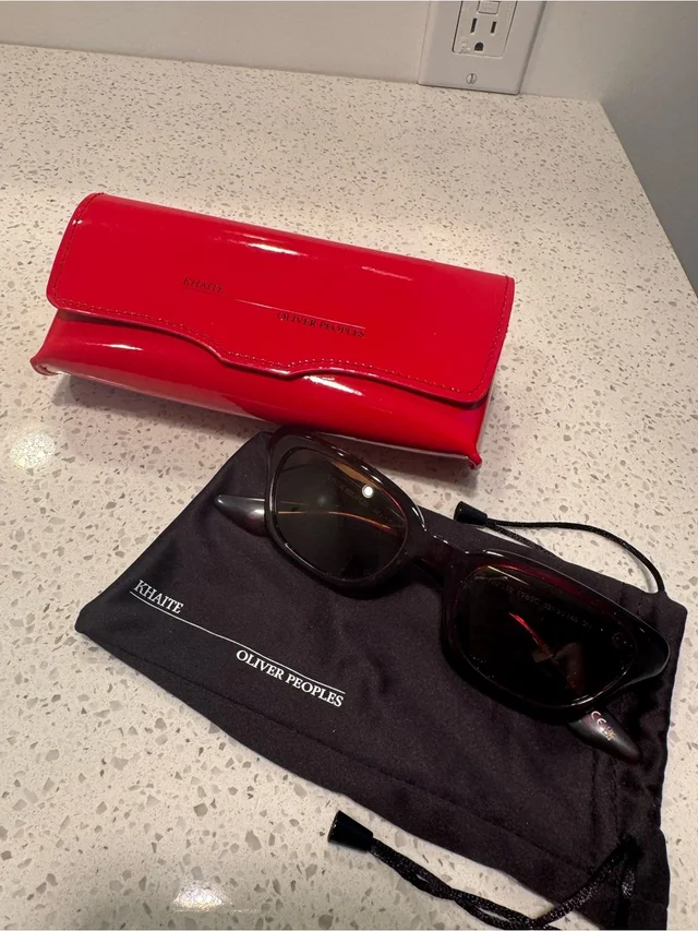 Khaite X Oliver Peoples 1983c Sunglasses In Dark Red in black|red from Poshmark