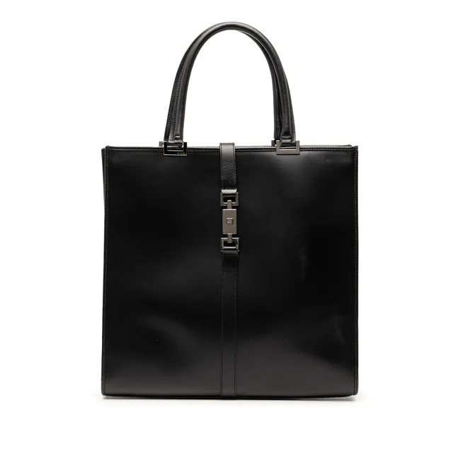 Black Gucci Leather Jackie Tote in Black Leather from Designer Revival, photo 1 of 1
