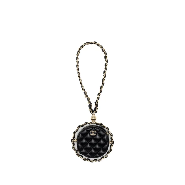 Chanel 22C Round Clutch in Black Lambskin from EMIER