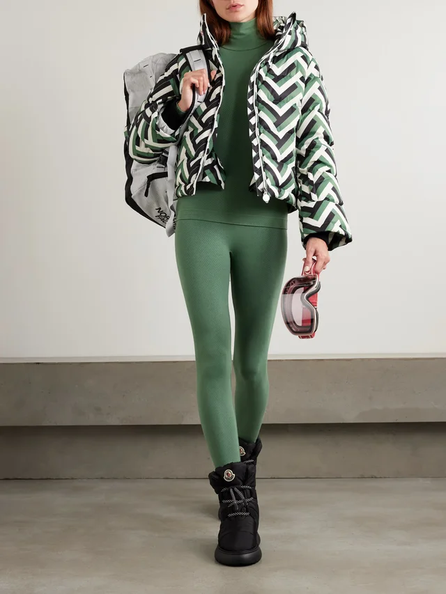 PERFECT MOMENT Ribbed thermal modal-blend leggings in Green, photo 2 of 2 from NET-A-PORTER (Canada)