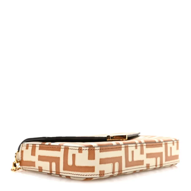 Fendi FF Diamonds Wallet On Chain Camellia Caramel in Calfskin from FASHIONPHILE, photo 4 of 11