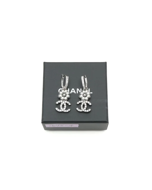 Chanel Coco Mark Rhinestone Dangling Earrings from A Retro Tale, photo 2 of 3