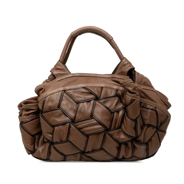 Brown LOEWE Special Edition Woven Nappa Aire Handbag in Brown Nappa leather from Designer Revival