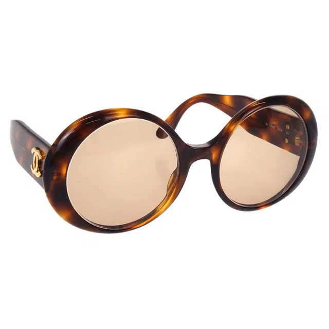 Chanel Sunglasses Eyewear Brown Small Good in Brown Resin from AMORE Vintage Tokyo