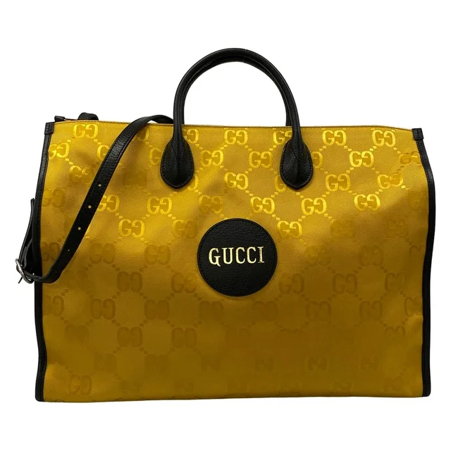 Gucci Tote Bag Off the Grid Dark Yellow Black Leather in Black Leather from The Reluxe