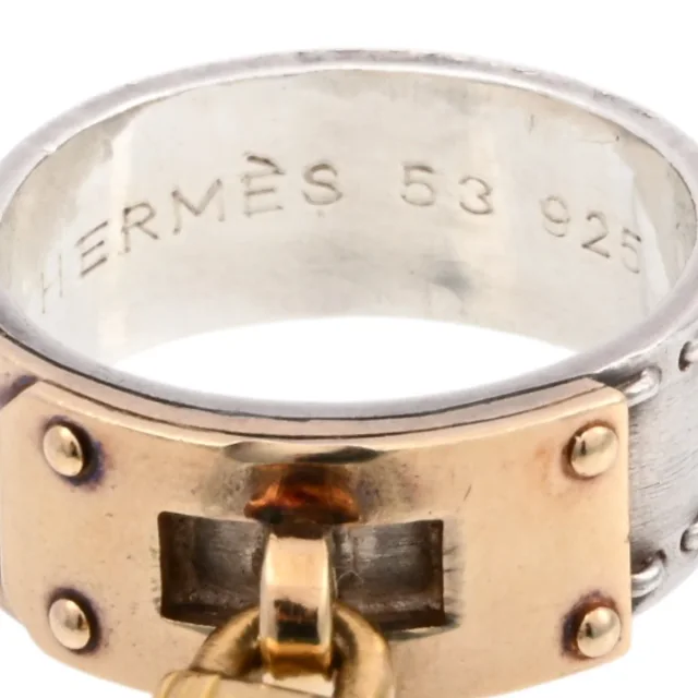 Hermès Kelly Cadena ring #53 Silver/Gold from VINTAGE QOO TOKYO, photo 6 of 8