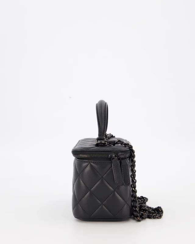 Chanel Small Top Handle Vanity Case in Black Lambskin from Sellier, photo 2 of 2