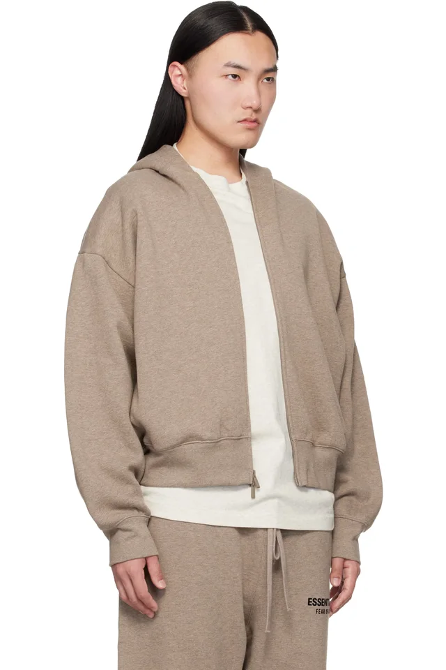 Fear of God ESSENTIALS Beige Classic Zip-Up Hoodie, photo 2 of 4 from SSENSE