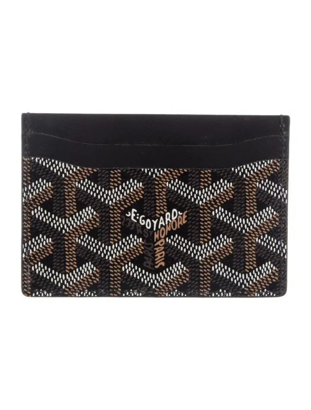 Goyard Goyardine Patterned Card Holder in brown|red Leather from The RealReal